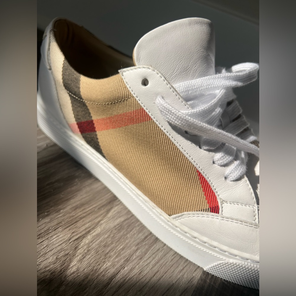 House Check and Leather Sneakers - Picture 2 of 11